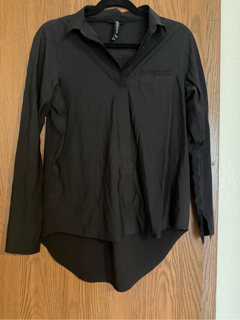 Athleta Black Long-Sleeve Button Down Shirt